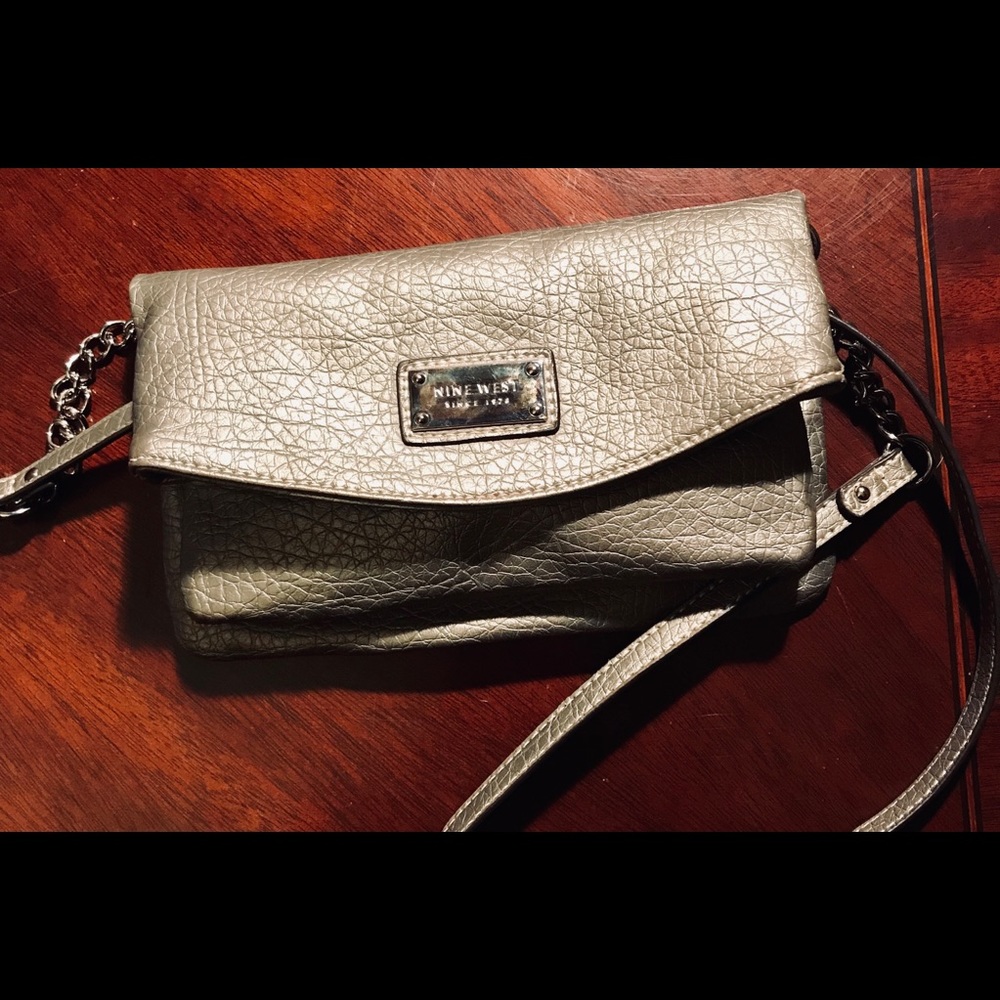 Nine West Grey Pebble Leather Purse
